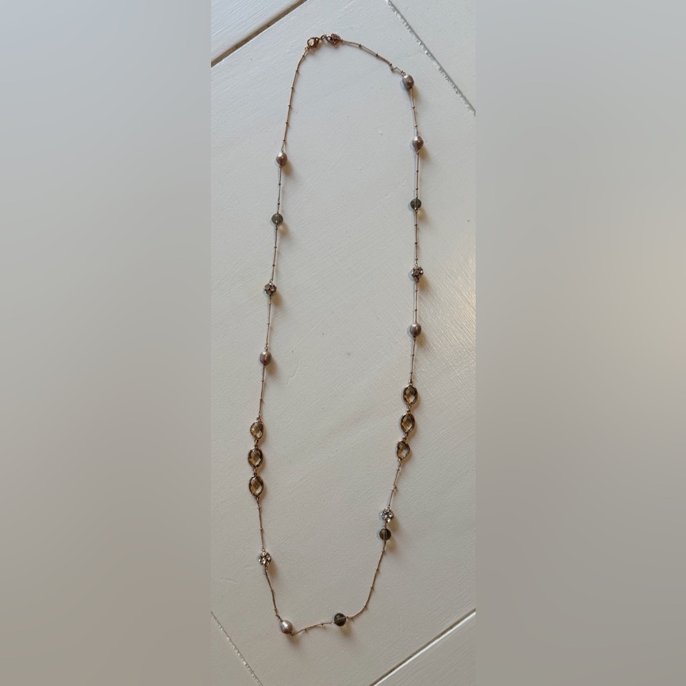 Elegant Rose Gold Beaded Women's Necklace